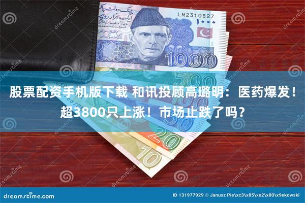 股票配资手机版下载 和讯投顾高璐明：医药爆发！超3800只上涨！市场止跌了吗？