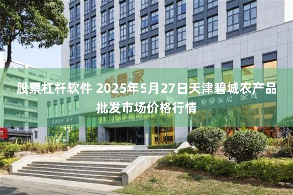 股票杠杆软件 2025年5月27日天津碧城农产品批发市场价格行情