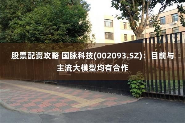 股票配资攻略 国脉科技(002093.SZ)：目前与主流大模型均有合作